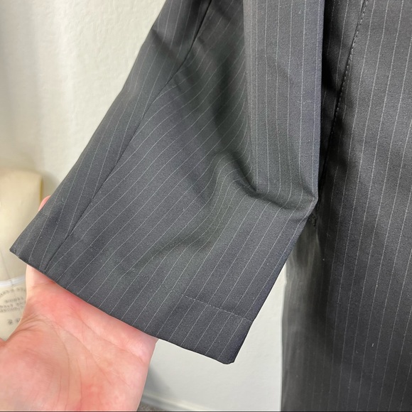 Reversible Turist Pinstripe Trench Midi Jacket - Picture 13 of 14